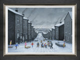 hold onto your hats framed canvas print by artist leigh lambert