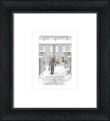 home for christmas sketch framed print by artist leigh lambert