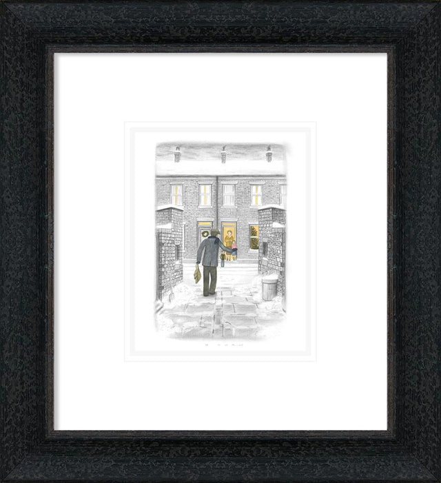 home for christmas sketch framed print by artist leigh lambert