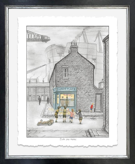 just one more deluxe sketch framed print by artist leigh lambert