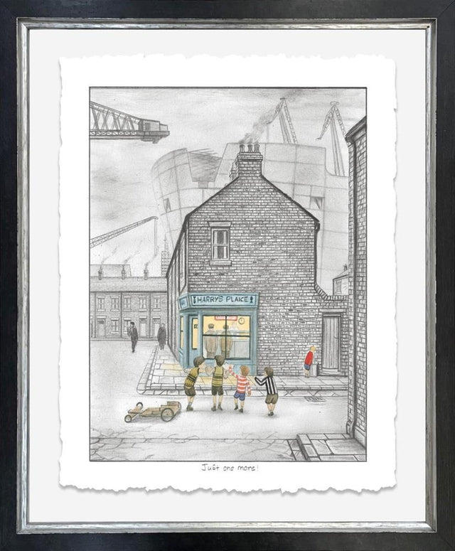 just one more deluxe sketch framed print by artist leigh lambert