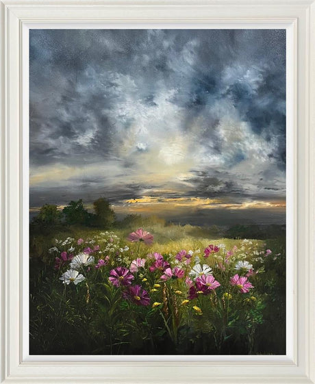 whispers across the meadow framed original by artist kimberley harris