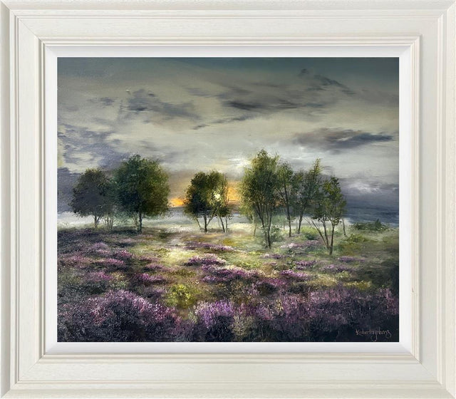 lavender morning framed original by artist kimberley harris