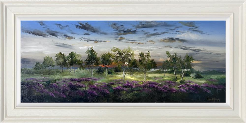 moorland glow framed original by artist kimbley harris