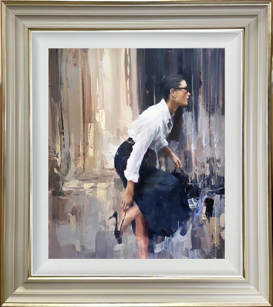 kiss chase hand embellished giclee print framed by artist tony hinchliffe