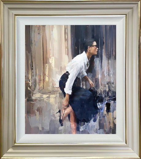 kiss chase hand embellished giclee print framed by artist tony hinchliffe