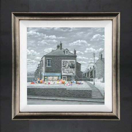 lazy sunday afternoon framed canvas print by artist leigh lambert