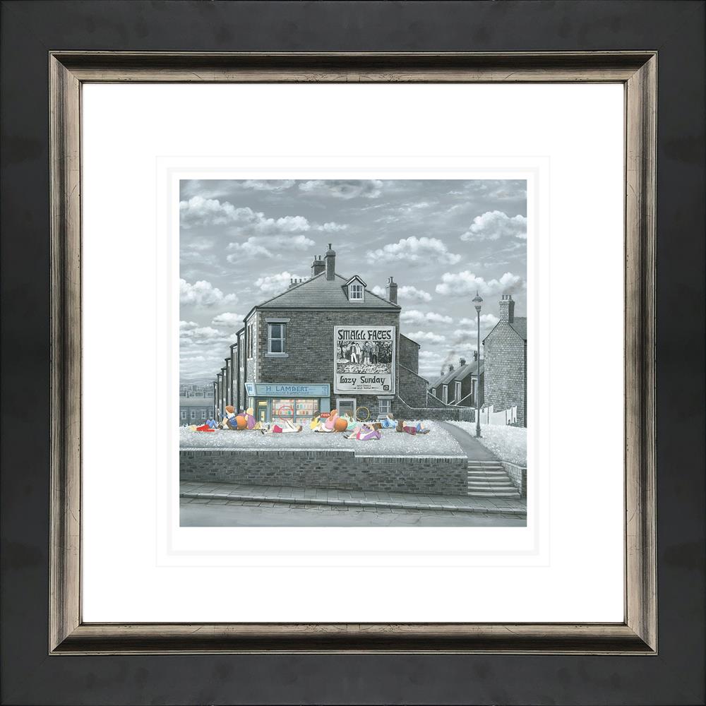 lazy sunday afternoon framed paper print by artist leigh lambert