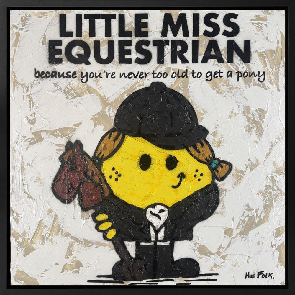 little miss equestrian framed original by artist hue folk