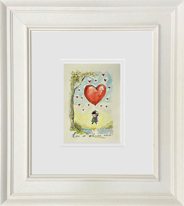 love is all we need sketch original by artist michael abrams
