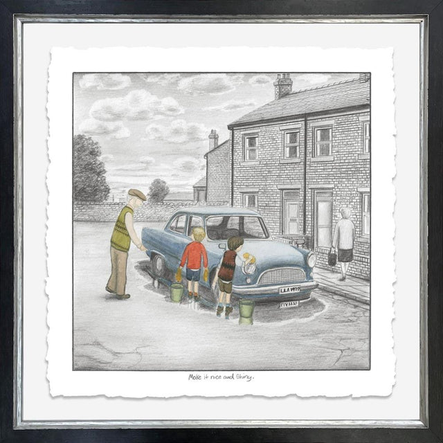 make it nice and shiny deluxe sketch framed print by artist leigh lambert