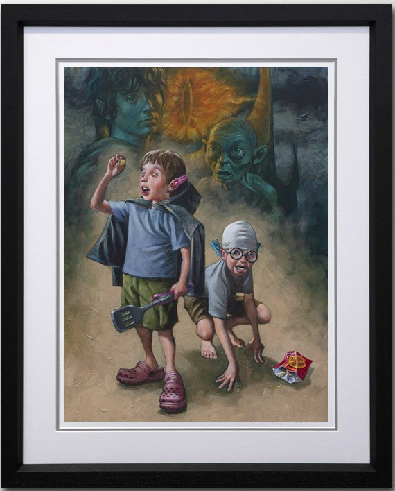 my preciousss print framed in black by artist craig davison 
