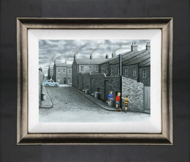 nobodys watching framed canvas print by artist leigh lambert