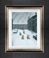 off we go framed canvas print by artist leigh lambert