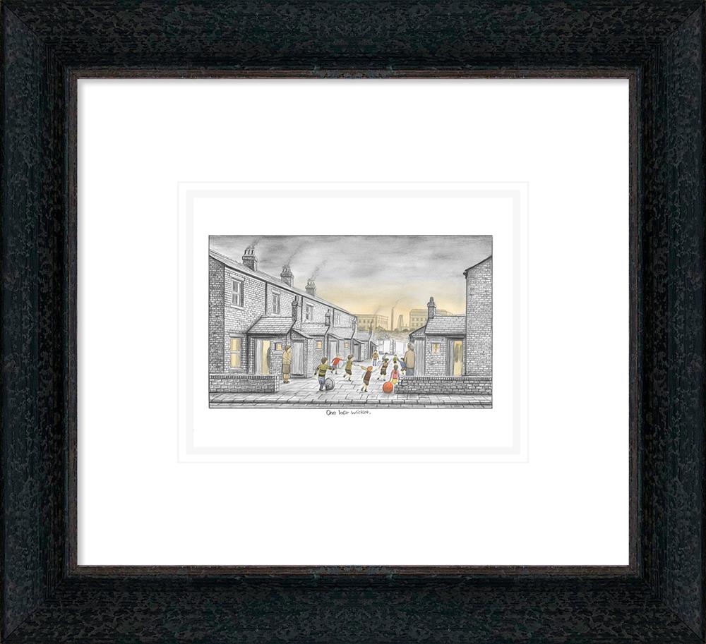 one last wicket sketch framed print by artist leigh lambert