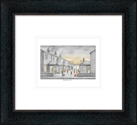 one last wicket sketch framed print by artist leigh lambert