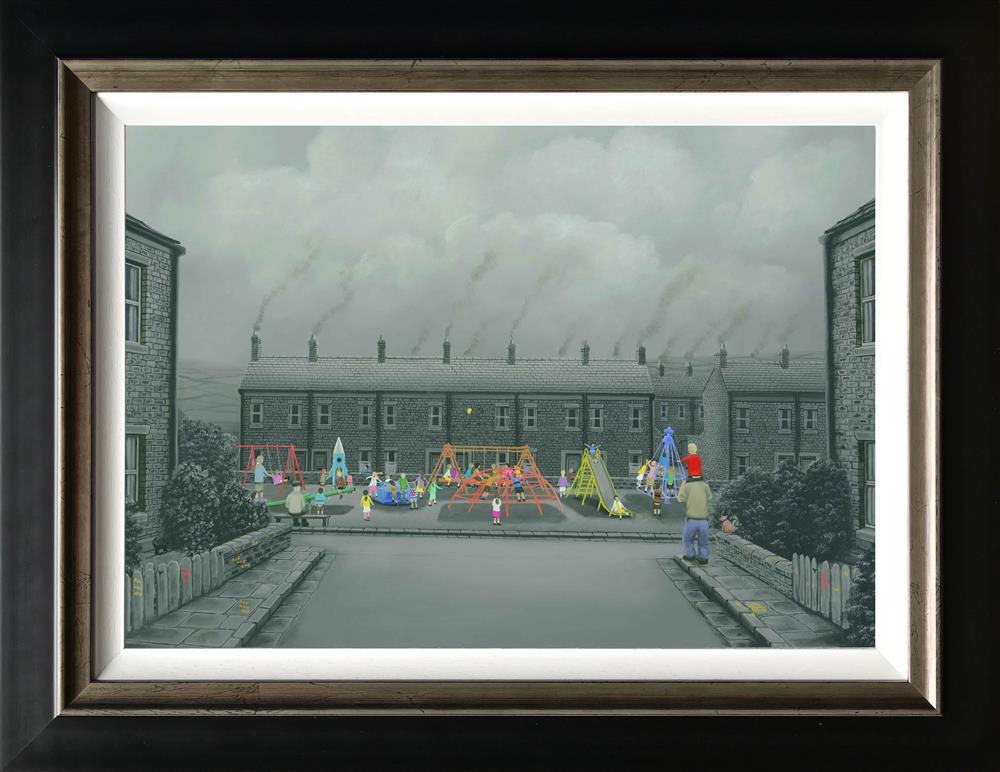 park life framed canvas print by artist leigh lambert