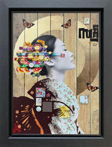 patience framed embellished print by artist the trunk of funk