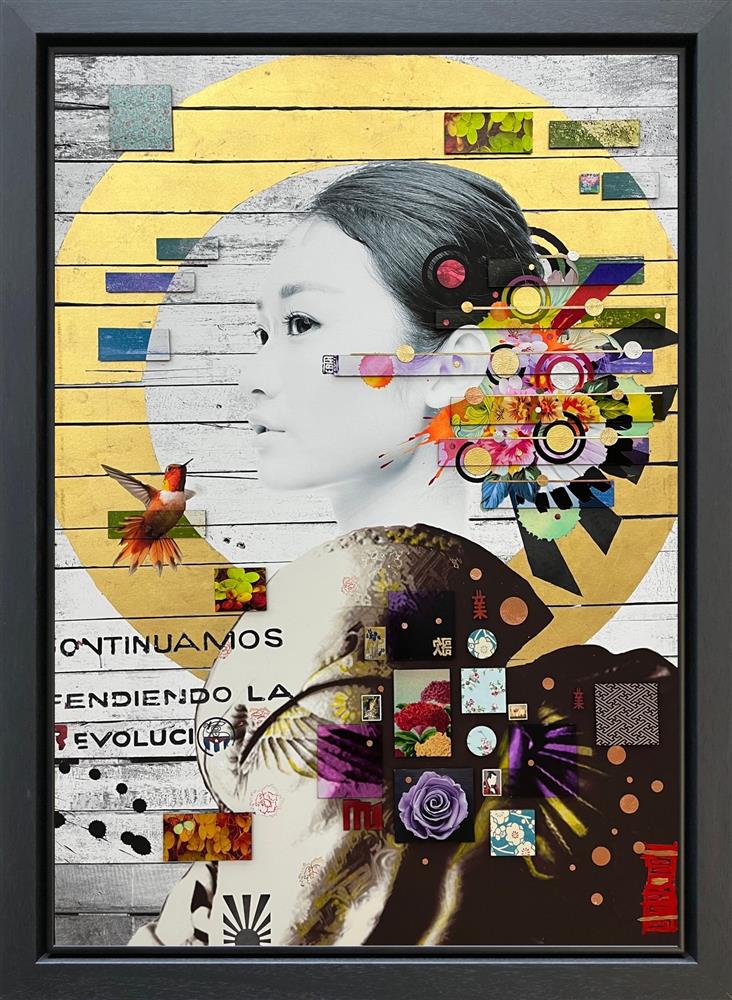 pilgrim deluxe framed embellished print by artist the trunk of funk