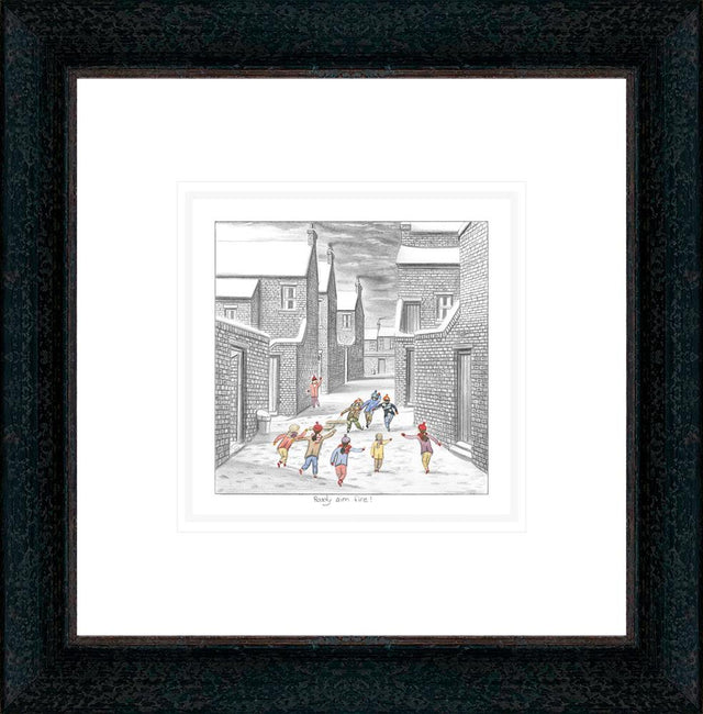 ready aim fire sketch framed print by artist leigh lambert