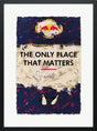 red bull racing f1 philosophy framed print by artist hue folk
