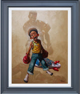 sting like a bee canvas print framed in grey by artit craig davison
