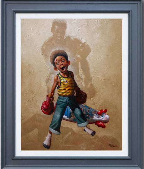 sting like a bee canvas print framed in grey by artit craig davison