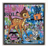 shopping days with bambi framed original by artist emily crook
