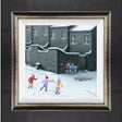 sitting ducks framed canvas print by artist leigh lambert