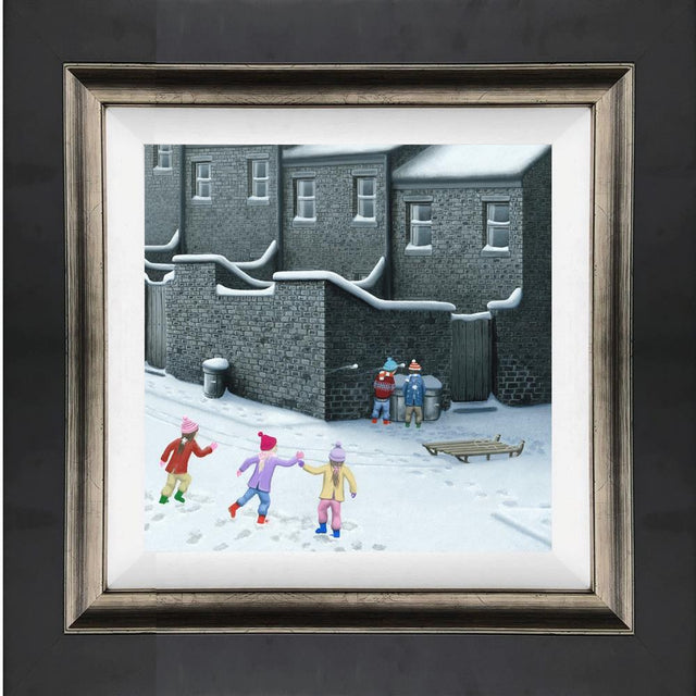 sitting ducks framed canvas print by artist leigh lambert
