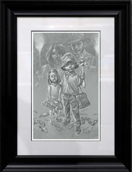 snakes why'd it have to be snakes sketch framed by artist craig davison