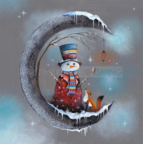 snowman and friends mounted print by artist gary walton