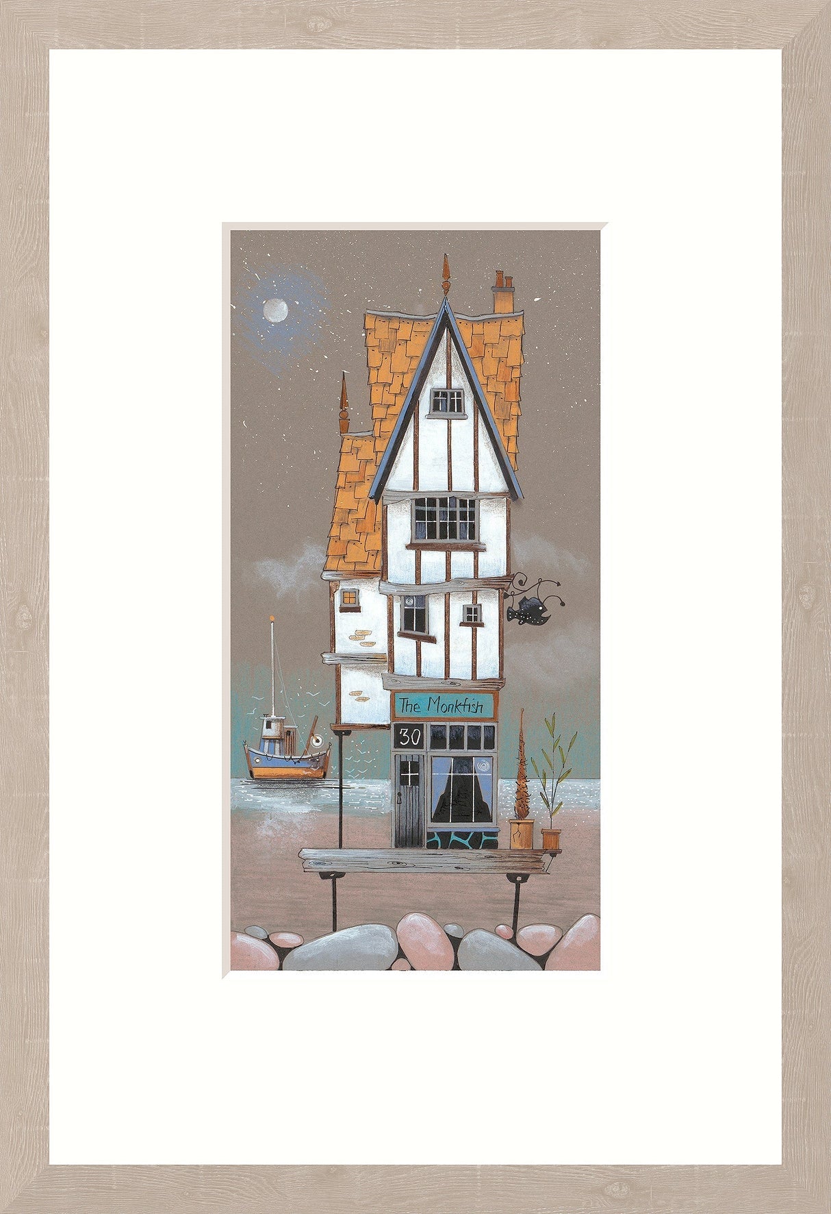 the monkfish framed print by artist gary walton