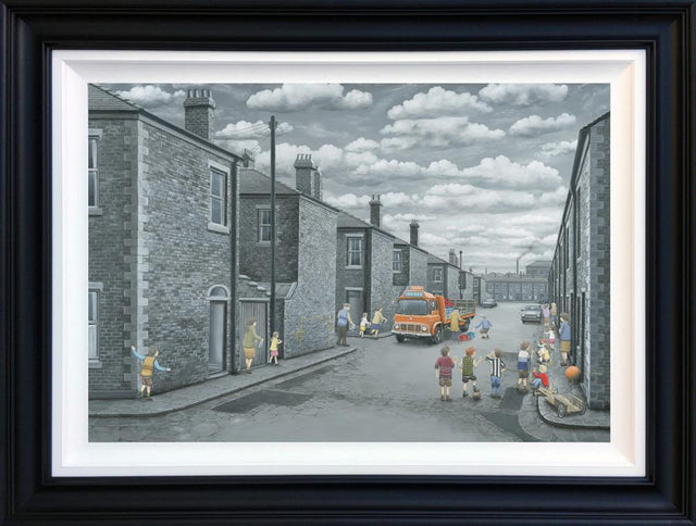 thirsty work framed deluxe canvas print by artist leigh lambert
