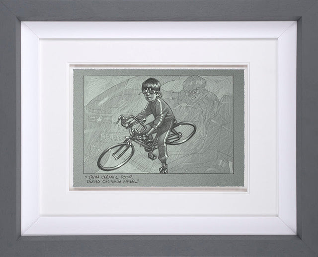 Twin Ceramic rotor Drives On each Wheel sketch Framed print by artist craig davison