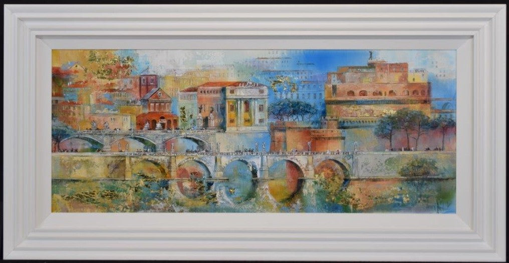 postcards from rome framed original by artist veronica benoni