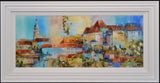 old lock ceskykrumlov in the czech republic framed original by artist veronika benoni