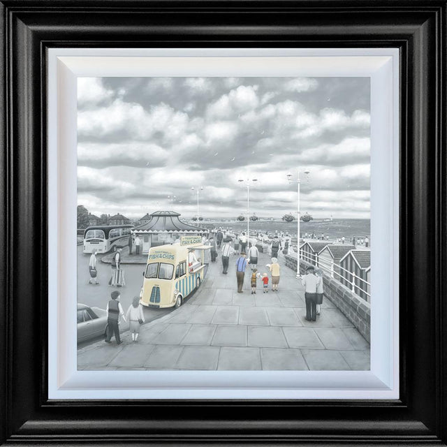 what do you like best grandad or chips framed deluxe canvas print by artist leigh lambert