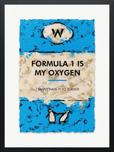 williams f1 philosophy framed print by artist hue folk