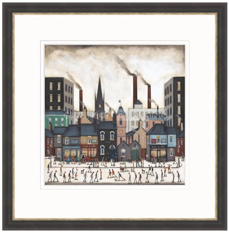 a northern saturday black and silver framed print by artist sean durkin