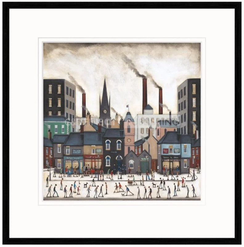 a northern saturday black framed print by artist sean durkin