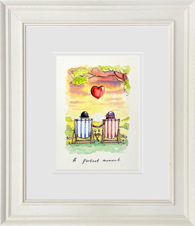 a perfect moment original framed sketch by artist michael abrams