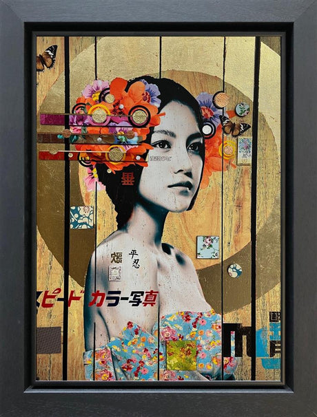 a quiet light framed embellished print by artist the trunk of funk