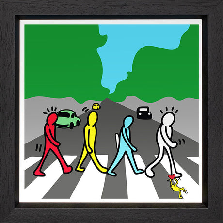 abbey road print framed in black by artist tboy