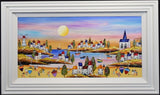 achored in twilight framed original by artist rozanne bell
