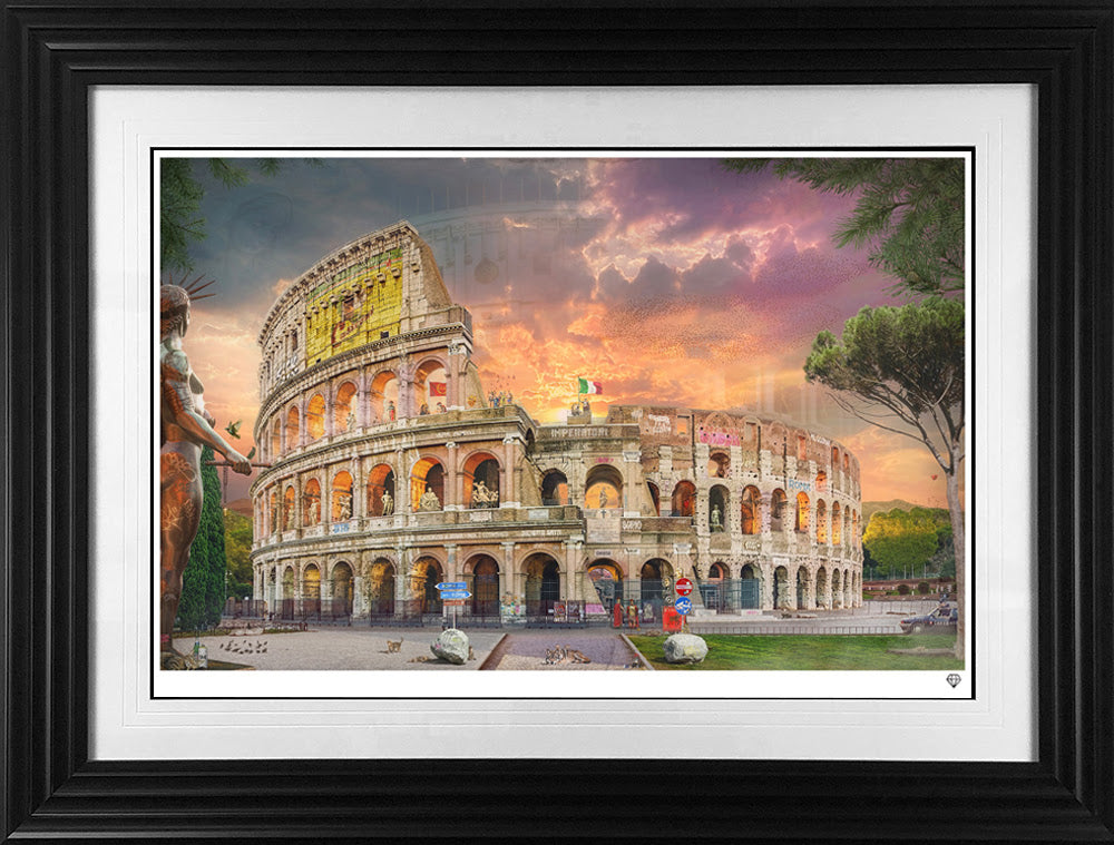 are you not entertained print framed in black by artist jj adams