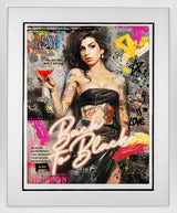 back to black white framed print by artist zee