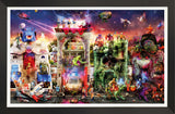 battle sreet hand embellished canvas framed by artist mark davies