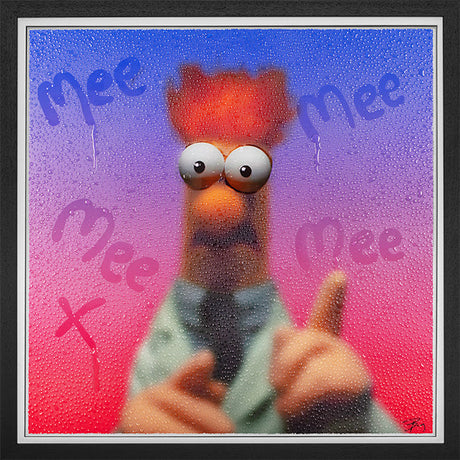 beaker print framed in black by artist tboy