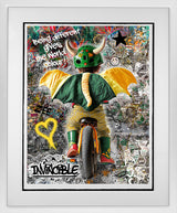 being different gives the world colour white framed print by artist zee